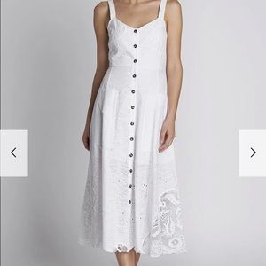 Saloni fara b lace eyelit dress